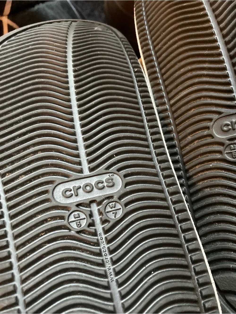 CROCS Black Textured Clog Soles